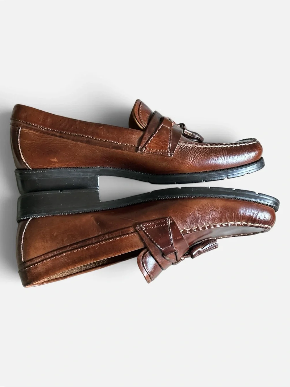 G.H. Bass Pro Flex Adams Brown Leather Tassled Loafers Size 11.5 Preppy Academia